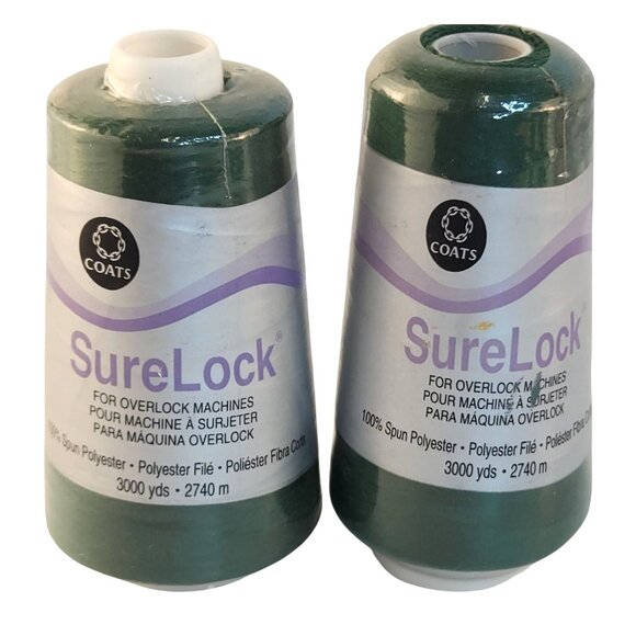Coats SureLock Serger Thread Spools Spruce Green 100% Polyester 3000 Yards Each. - Picture 1 of 10